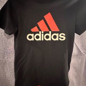 Adidas Kids Black Tee with Red and White Logo